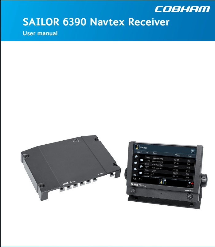 SAILOR 6390 и панель 6004 на обложке руководства